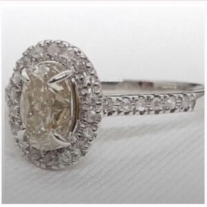 Wow! 1.02ctw Diamond 14K Solid White Gold Cocktail Engagement Ring